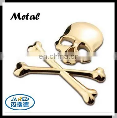 3D Skull Metal Car Motorcycle Sticker Label Skull Emblem Badge