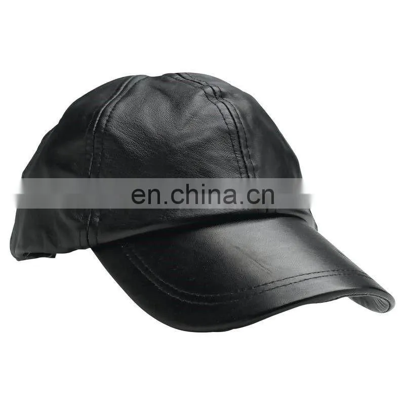 Men Faux Leather Warm Baseball Cap Causal Windproof Peaked Cap Adjust Snapback