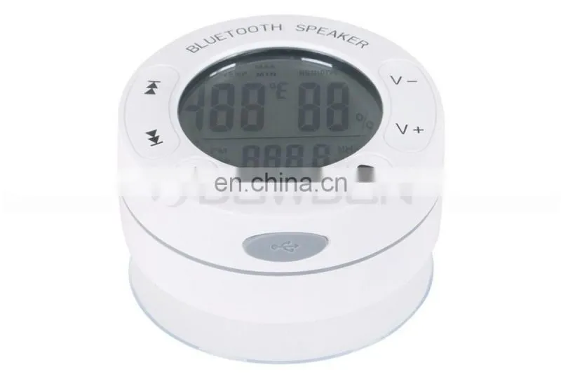 Portable Wireless Bluetooth V3.0 + EDR Shower Speaker with diaplay Temperature and Humidity