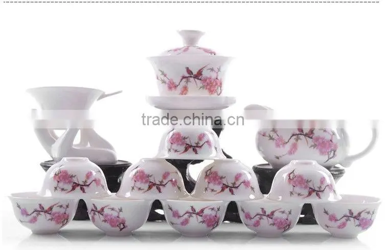 Flower Ceramic Tea Set Suit Ceramic Teaset 14 Pcs