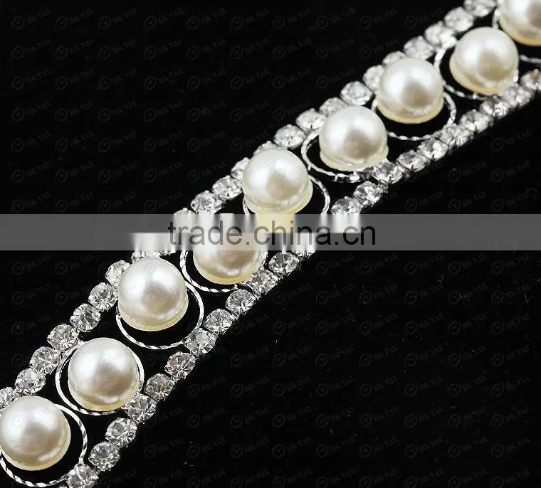 0107L pearl and rhinestone trimmings,rhinestone crystal and pearl trim,crystal and pearl trim