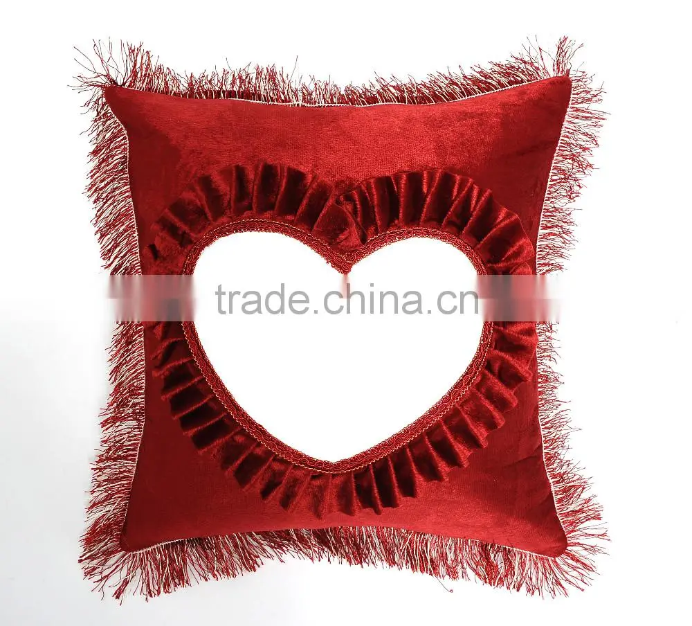 Colorking European Style Beige Heart Shape Pillowcase heat transfer sublimation blanks