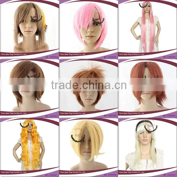 long curly orange cosplay wig