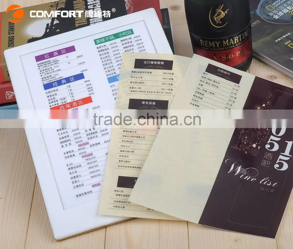 high quality plastic led menu cover ultra thin beverage list holder for restaurant
