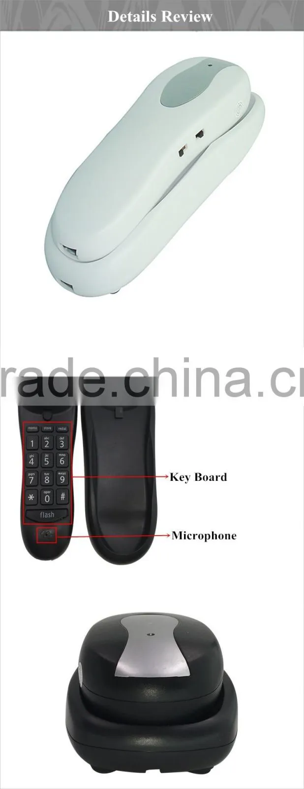 Hotel telephone wall mounted phone funny slim telephone