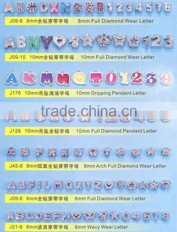 DIY rhinestone letter slide charm ( product catalog1-5)