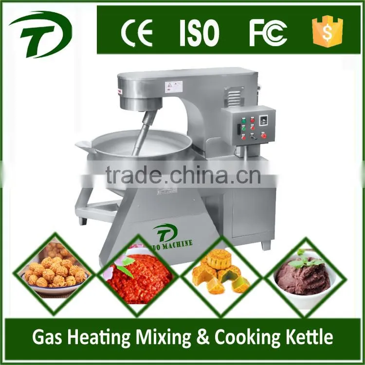 Automatic mixer lifting and titling cooking mixer