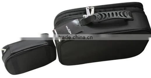 Professional Nylon makeup artist travel case,polyester cosmetic vanity bag case,soft polyester travel cosmetic organizer