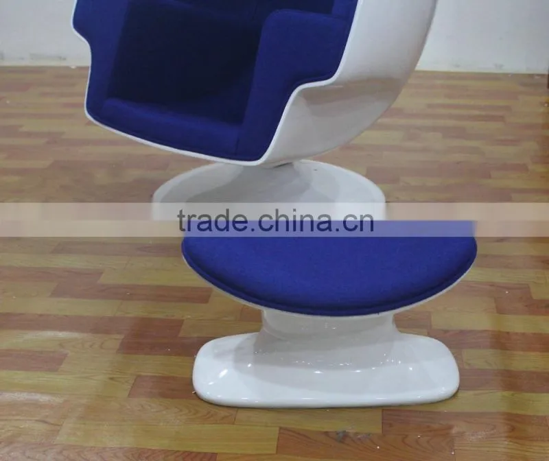 Fiberglass luxury living room furniture blue egg chair