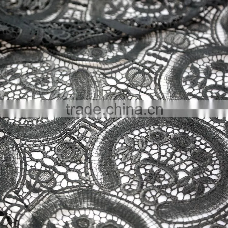 Factory direct supply hot selling semi-circle flowers embroidery patterns guipure embroidery lace fancy net fabric