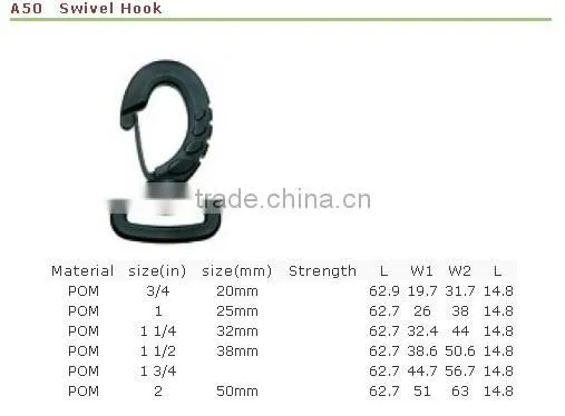 Wholesaler plastic swivel snap hook belt clip for bag
