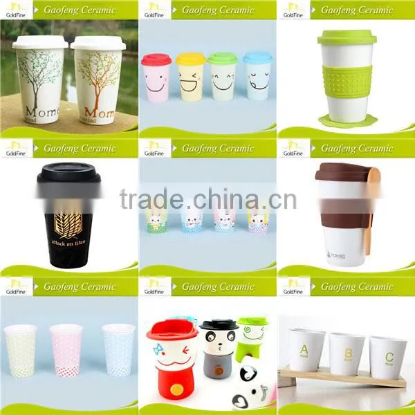 11oz ceramic double wall coffee cups without handle&thick wall coffee cups