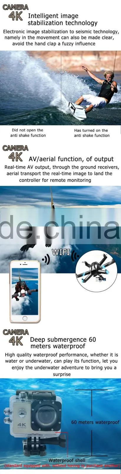 Gift Promotional Wifi 4K Video Sports Camera Brand New Wifi 4K Sports Camera