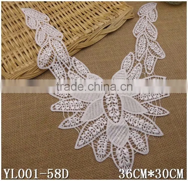 Factory Cheap 36cm*30cm Water Suloble Floral Nylon Woman Flower Embroidery DIY Lace collar design