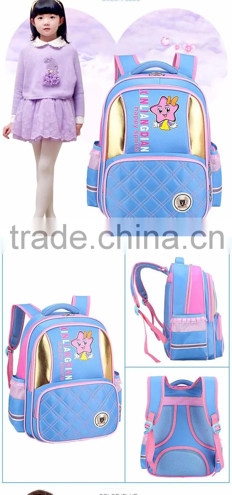 ventilate alleviate burden waterproof for student's school bag fashion backpack