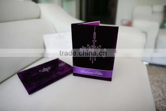 Purple Velvet Wedding Invitation