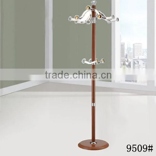 Wood veneer finish aluminum coat rack (9509#)