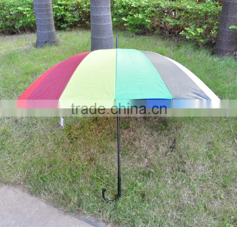 16ribs Fashion High Quality Auto Open Promotional Custom Windproof Rainbow Umbrella regenschirm bunt