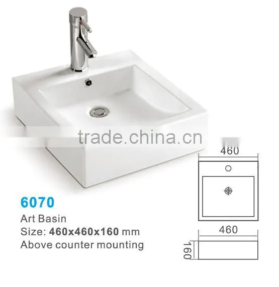 Chaozhou Ceramic Bthroom Sink Square Art Basin