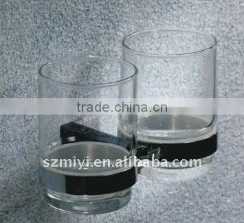 sanitary double toothbrush glass holder