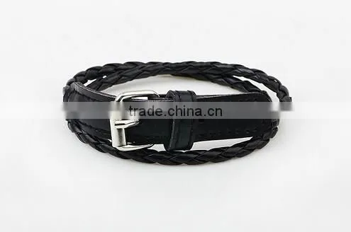 Factory top selling wholesale buckle mens leather bracelet/