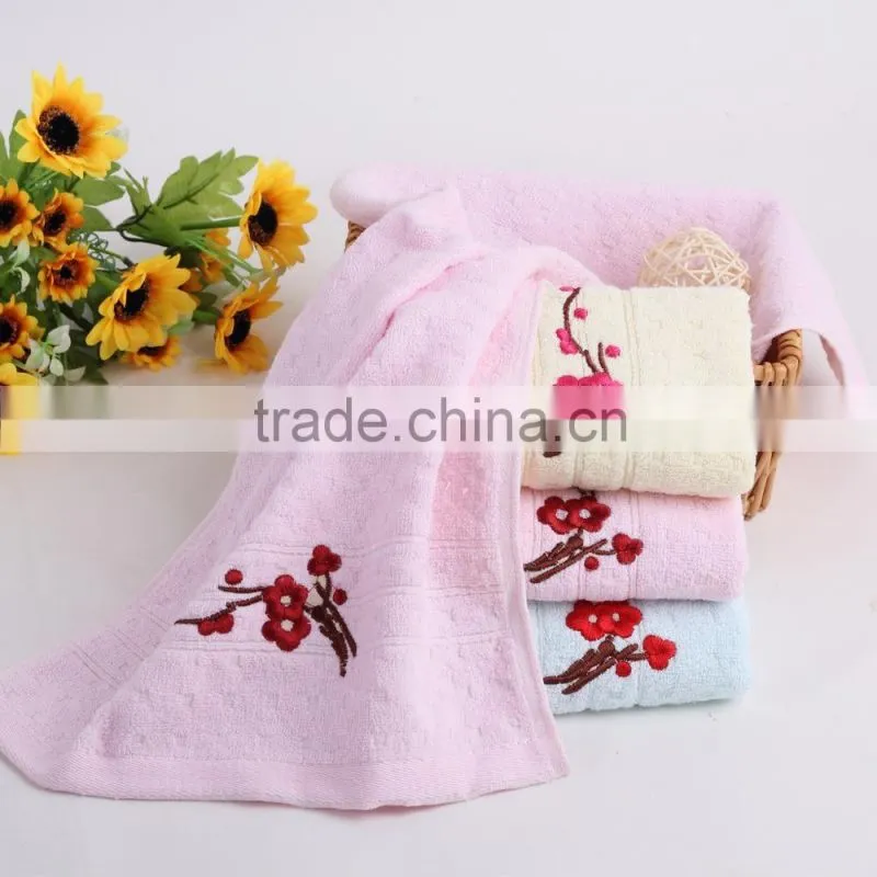 100% cotton yarn flower personal design luxury embroidered face towels