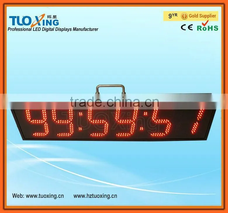 High quality 6 inch 6 digits led hourglass glass sand timer