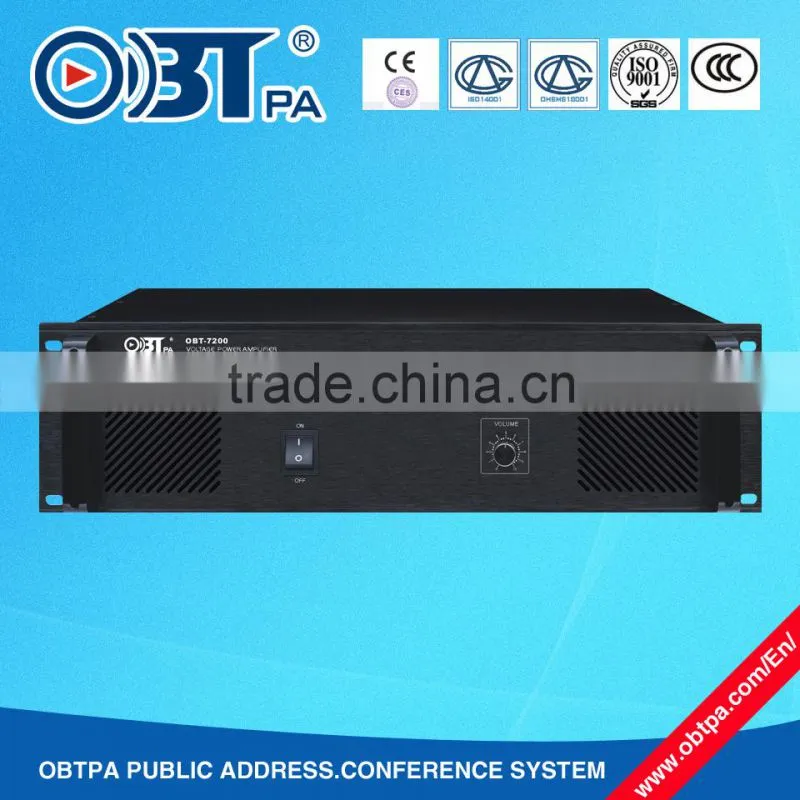 OBT-7200 Shenzhen manufacturer OEM ODM 2000W high power amplifier with 1 channel for pa system
