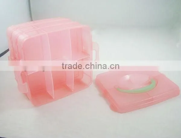 Plastic pretty compartment storage box with handle for outdoor storage box