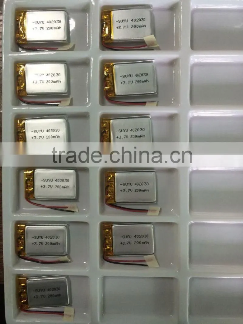 402030 li-ion battery 3.7v 200mah li-ion polymer battery