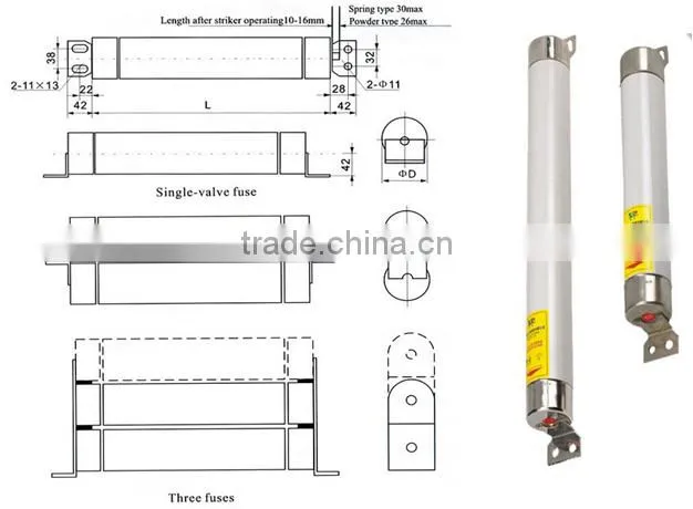 high voltage fuses type W for motor protection