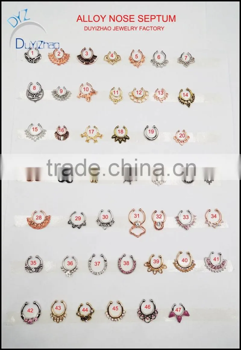 Heart shape fashion septum clicker hoop nose rings