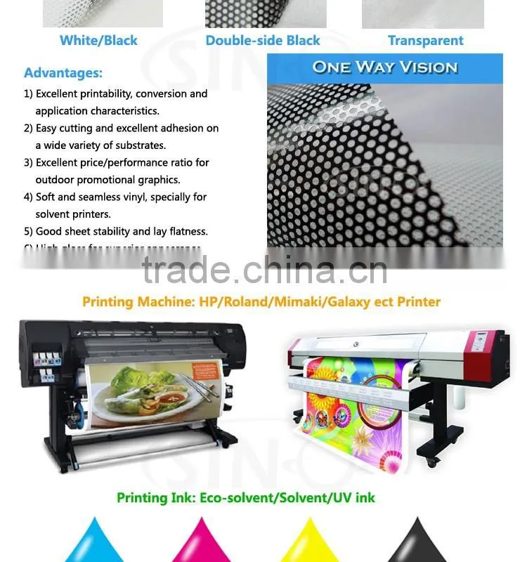 Printed Vinyl Self Adhesive One Way Privacy Window Film