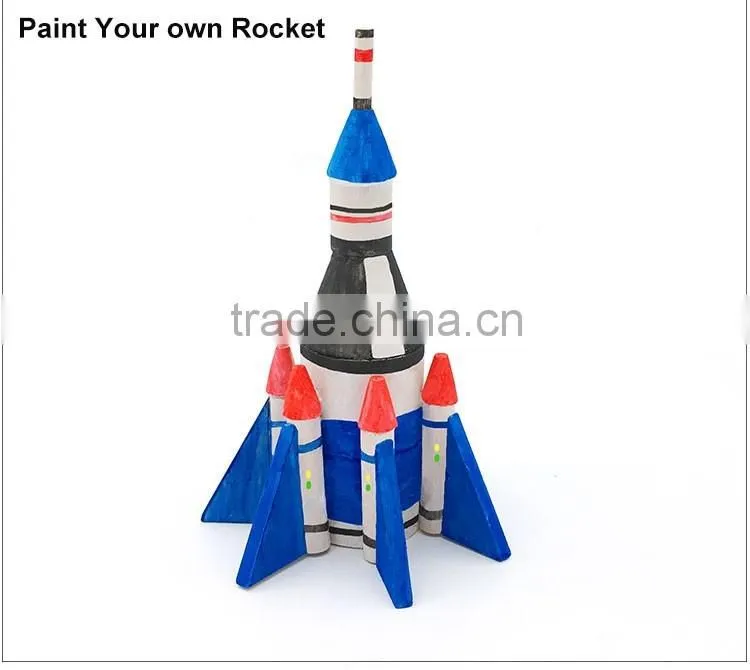 Solid Wood Kids 3D Rocket Puzzle