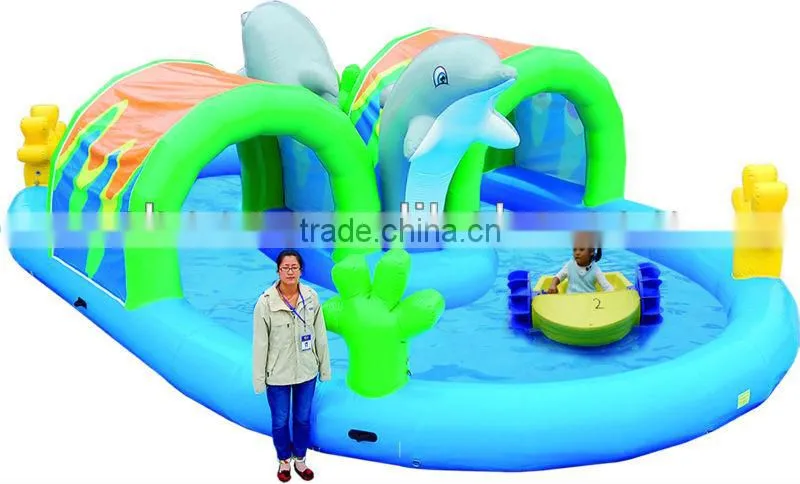 Cheer Amusement children indoor inflatable water game - inflatable airtight dolphin pool