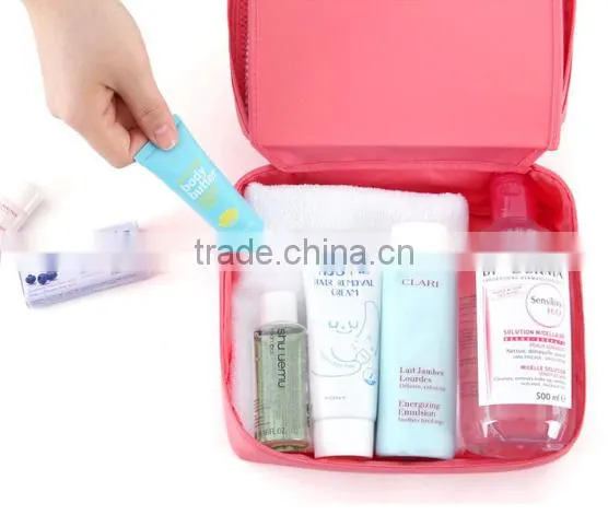 Travel series water resistant 100% polyester cosmetic bag, polyester make up bag