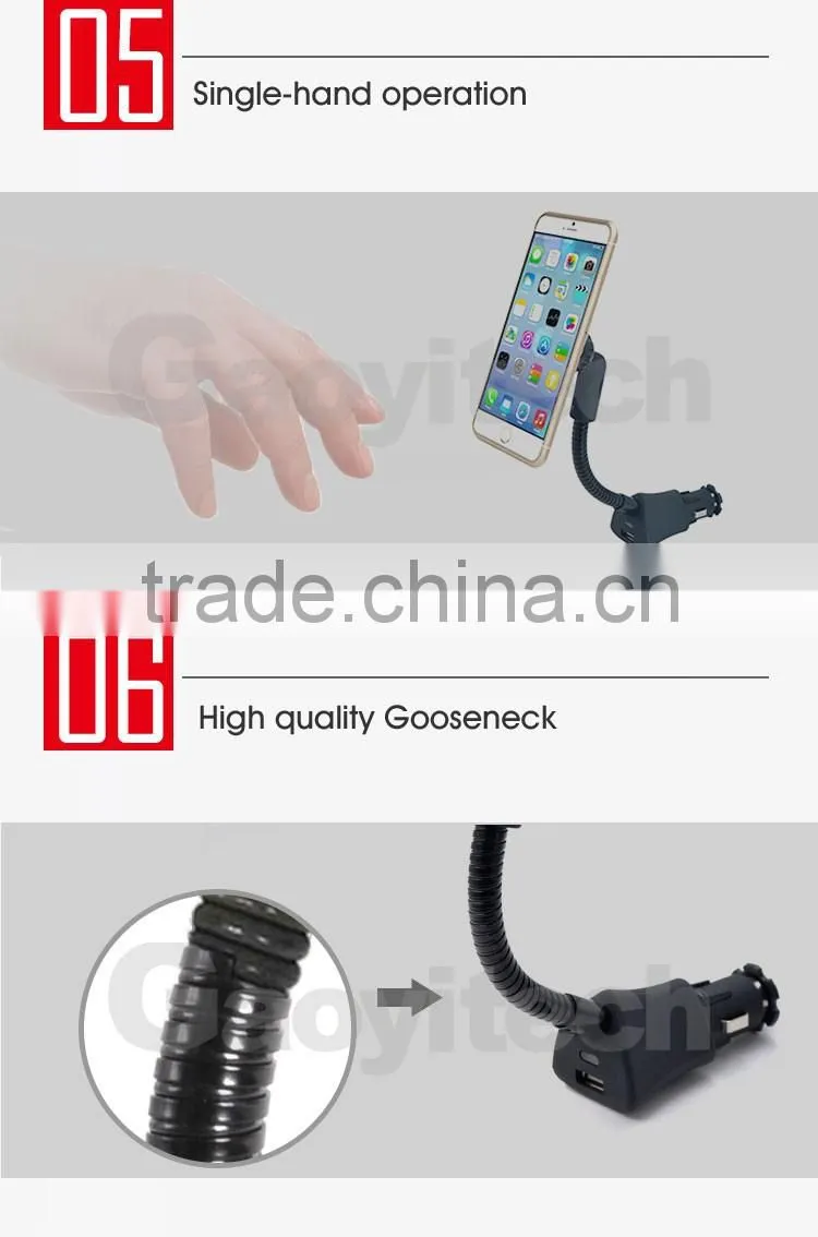 2016 New smart IC with QC3.0 car charger holder car smartphone accessories