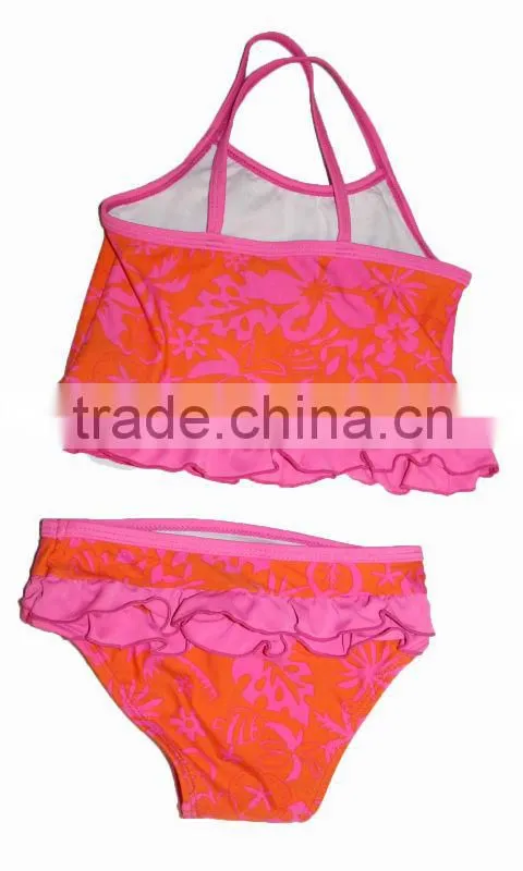 Sweet 2013 hot selling cartoon kids two piece swimwear