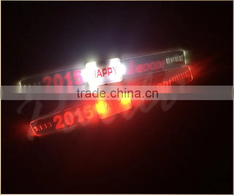 2015 Promotional Custom led light happy bracelet