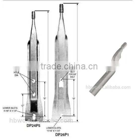 Pole top pin,crossarm insulator pin,forged steel pole top pin
