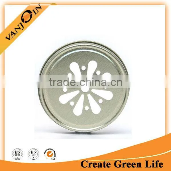 70mm Silver Daisy Lid With Straw Hole