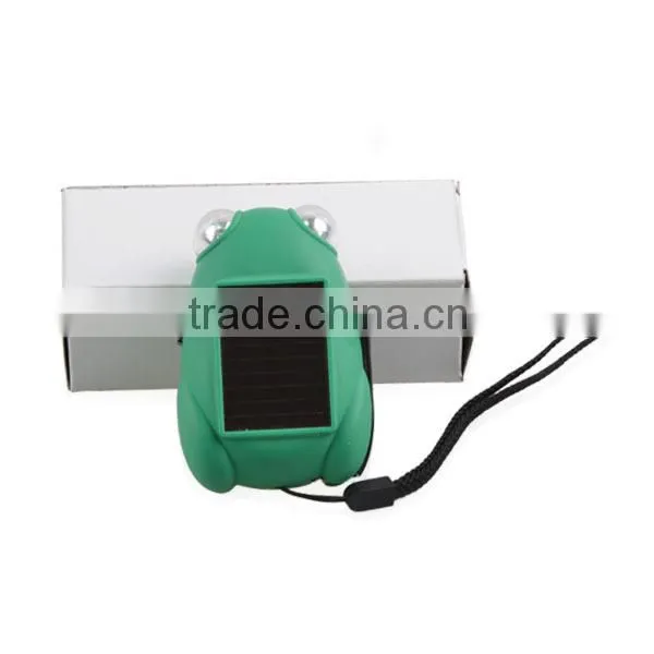 Frog shape 2 led dynamo solar mini flashlight