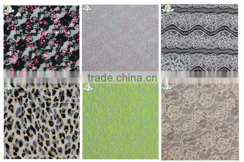 New Design Pink Flower Nylon Lace Sequin Embroidery Fabric/Strech Guipure Lace Fabric