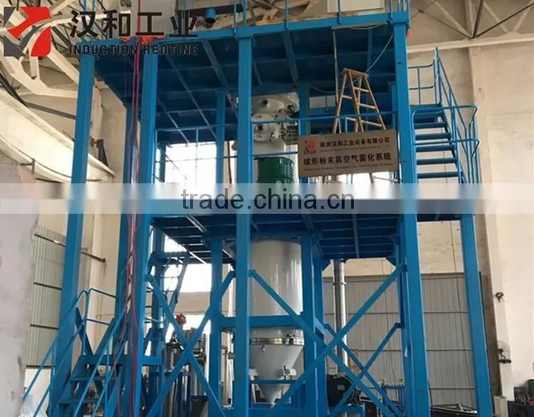 Vacuum technology gas atomization machine for making spherical metallic powders