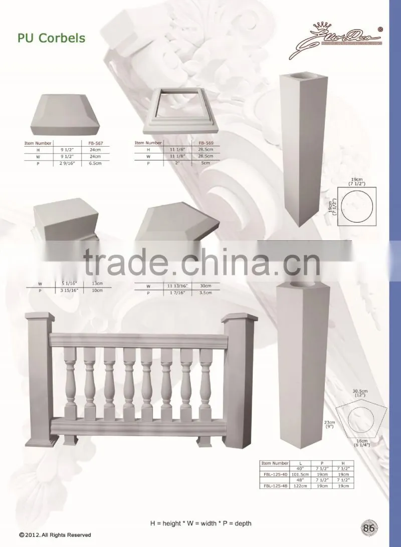 2015 High Quality Good price beautiful new modern luxury pu cornice Ceiling domes