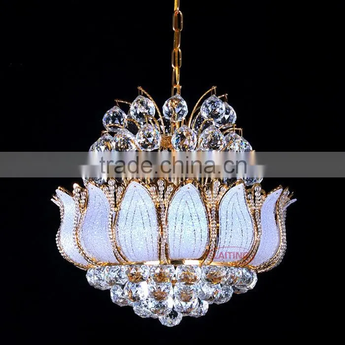 Chinese Style Glass Crystal LED Chandelier Hanging Pendant Light for Retail