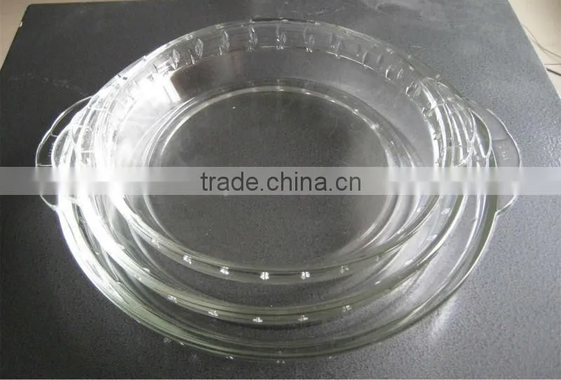 High borosil clear glass oval baking dish/round pyrex glass baking dish