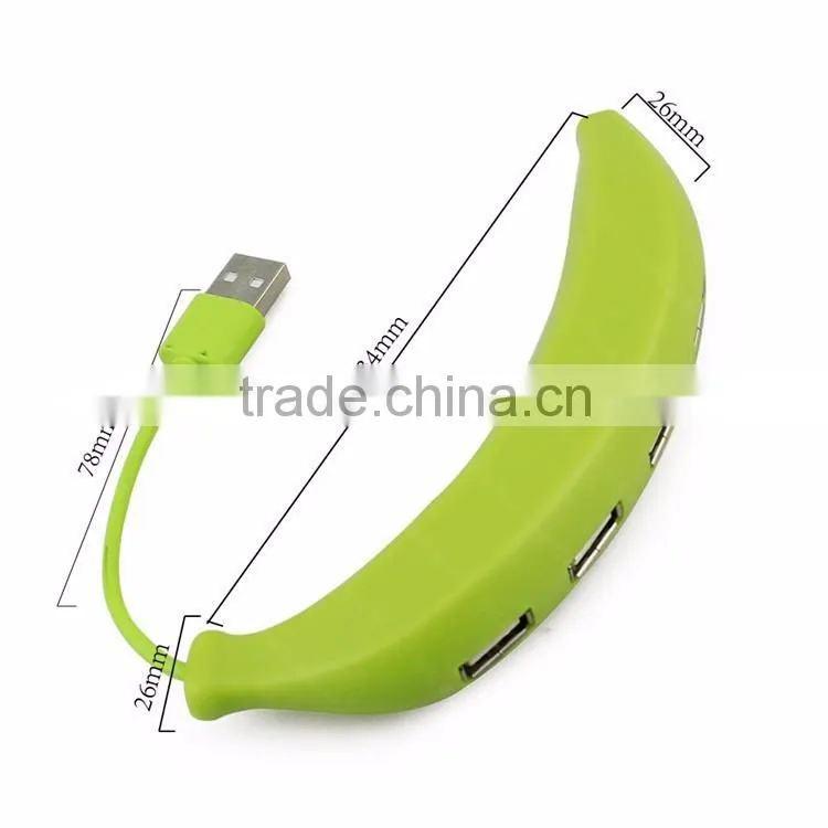 Cute Miniature Banana High Speed USB-2.0 Hub with 4 Ports