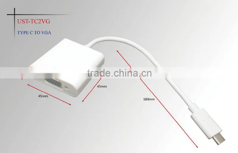 Hot sale USB3.1 Type C to VGA adapter and connector for macbook