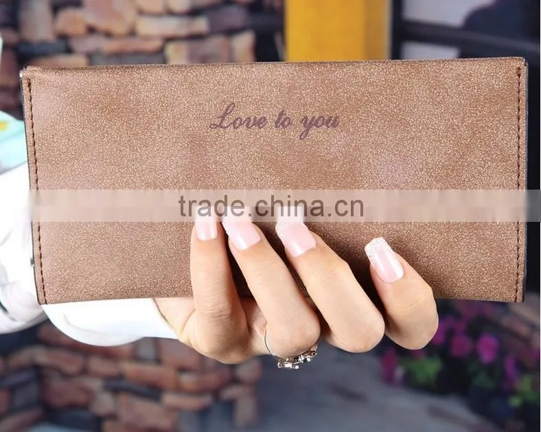 Low cost ladies hand PU purse woman fancy leather wallet
